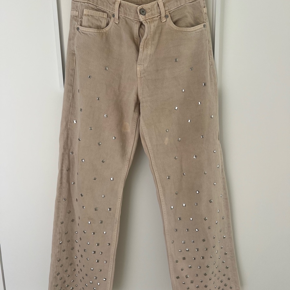 Studded Tan Jeans